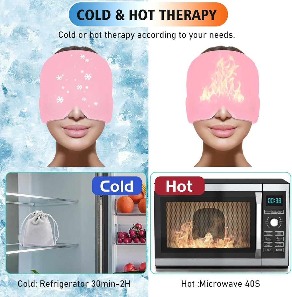 Migraine Relief Cap – Cooling Ice Gel Hat for Headache, Tension &  Puffy Eyes Relief